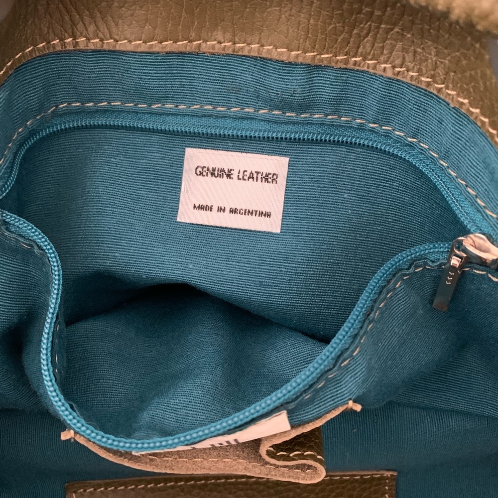 J. Jill Genuine Leather and Suede Olive Shoulder Bag - Picture 4 of 5